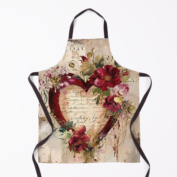 Item preview, Romantic Floral Heart – Heart with Flowers Amid Golden Accents designed and sold by Frame & Fold.