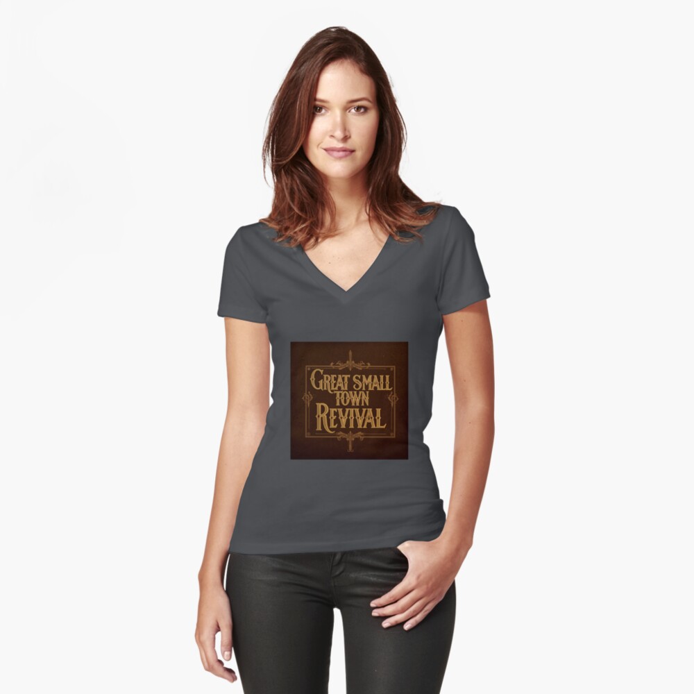 Item preview, Fitted V-Neck T-Shirt designed and sold by GreatSmallTown.