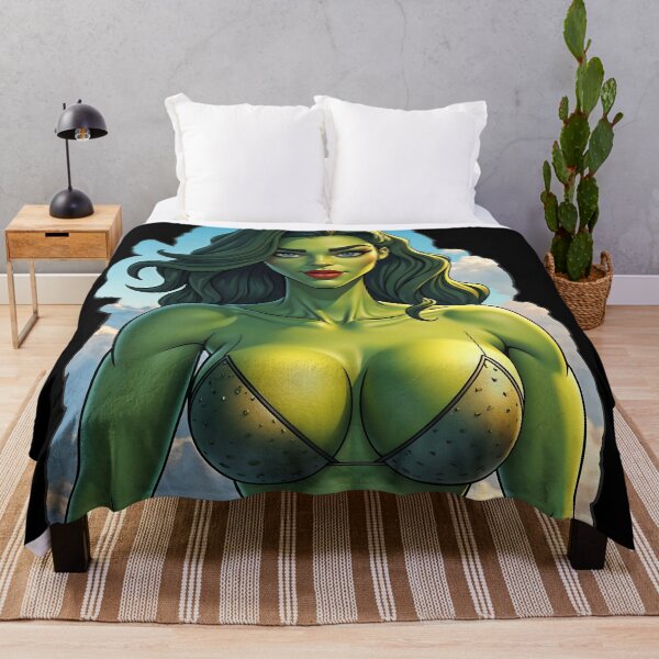 Item preview, Green Alien Superhero Mutant Power Woman designed and sold by TheArtOfPat.