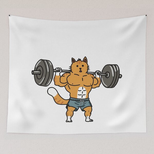 Item preview, Barbell Squat Cat designed and sold by Bobo-fish.