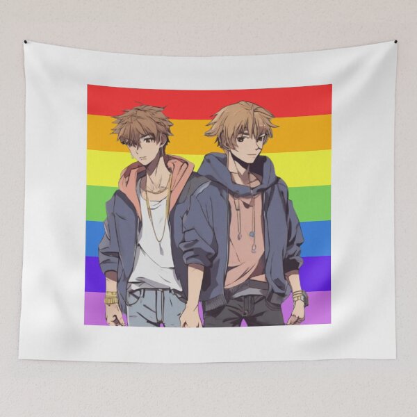 Item preview, Anime Boys LGBT Pride Illustration – Rainbow Aesthetic designed and sold by MarkLines.