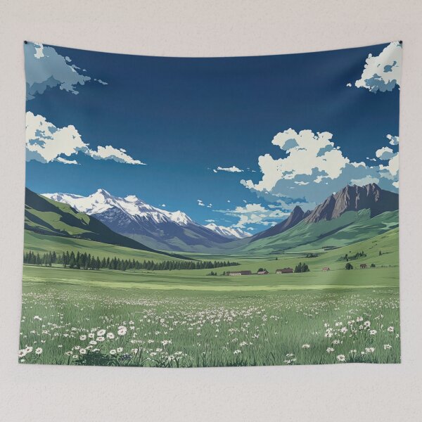 Item preview, Kyrgyzstan landscape | Anime style designed and sold by ComicsFactory.