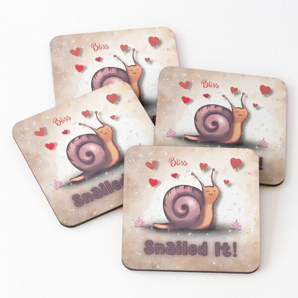 Item preview, Snailed It! Snail with Hearts | Fun Pun Art designed and sold by gleefulme.