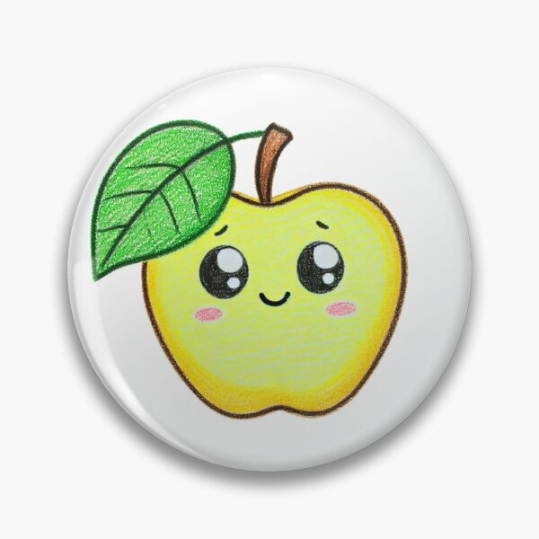 Item preview, Cute Kawaii Yellow Apple Character designed and sold by Little Care Studio.