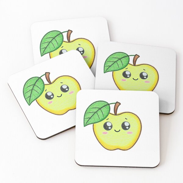 Item preview, Cute Kawaii Yellow Apple Character designed and sold by Little Care Studio.