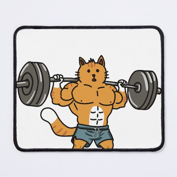 Item preview, Barbell Squat Cat designed and sold by Bobo-fish.