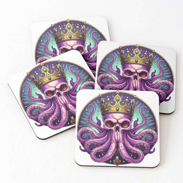 Item preview, Pink Majestic Octopus with Crown Design – Ocean Royalty Octopus Illustration for Sea Life Lovers designed and sold by Negative Vibes Only.