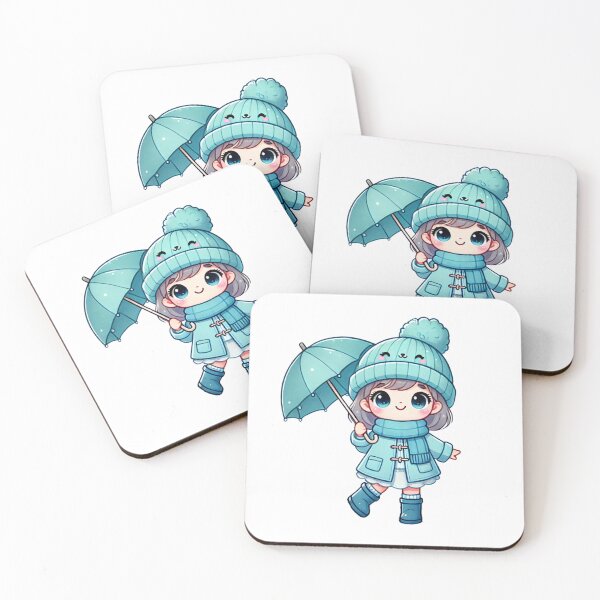 Item preview, Adorable Girl with Winter Umbrella designed and sold by Little Care Studio.