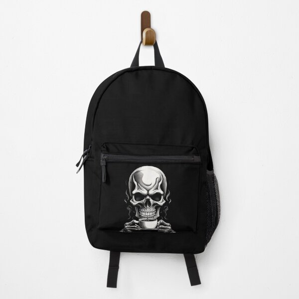 Item preview, Dark Coffee Skull Art – Gothic Skeleton Drinking Coffee Illustration designed and sold by thepixfactory.