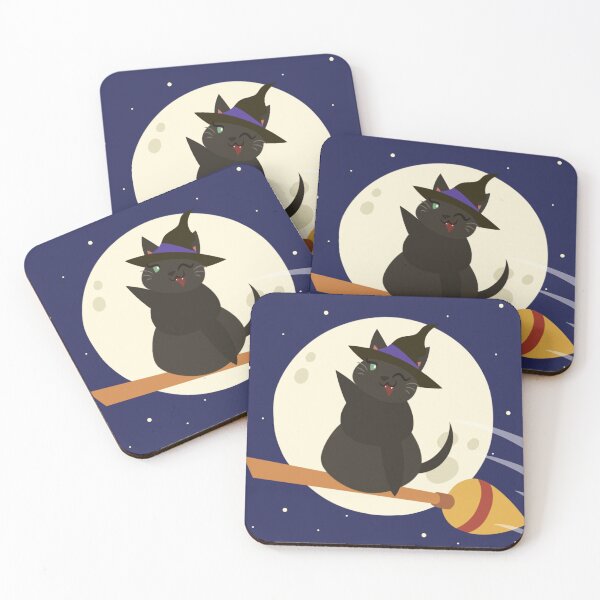 Item preview, Black Kitten: Witchy Ride  designed and sold by Kyna Arts.