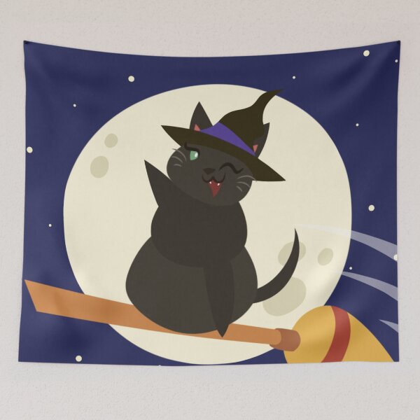 Item preview, Black Kitten: Witchy Ride  designed and sold by Kyna Arts.