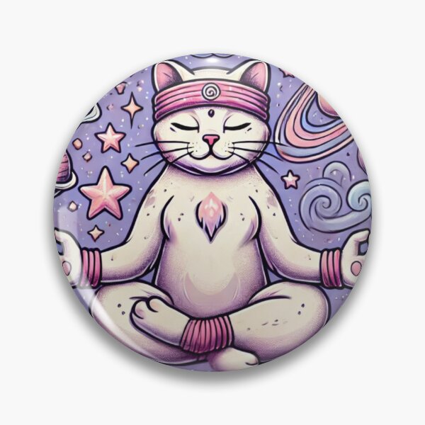Item preview, Cosmic Yoga Cat - Relaxation and Starry Whimsy designed and sold by M22--.