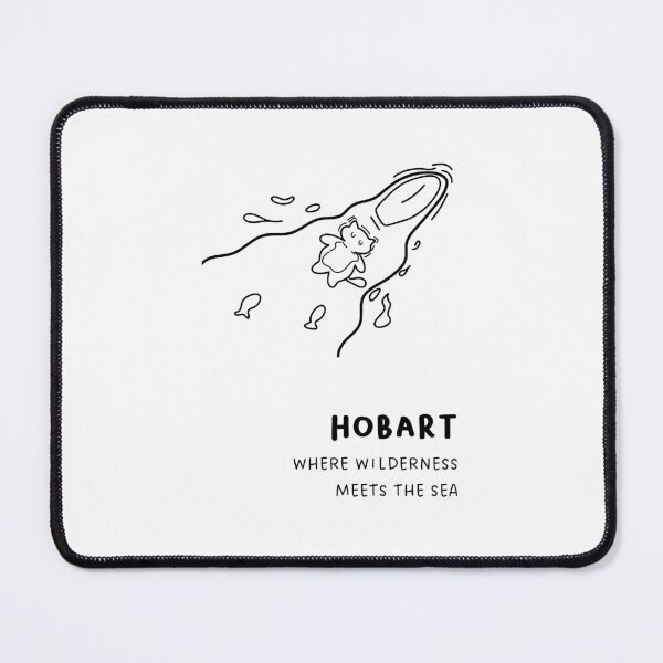 Item preview, "Hobart: Where Wilderness Meets the Sea" | A cat floating on a raft designed and sold by RM-Journey.