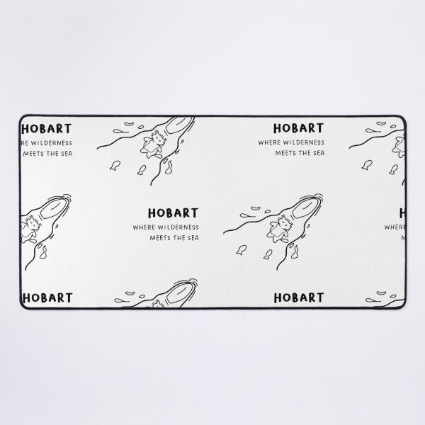 Item preview, "Hobart: Where Wilderness Meets the Sea" | A cat floating on a raft designed and sold by RM-Journey.