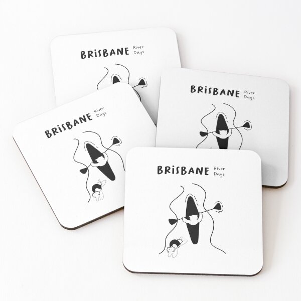 Item preview, "Brisbane River Days" | Illustration of a Cat Using a Kayak and a Cat Swimming designed and sold by RM-Journey.