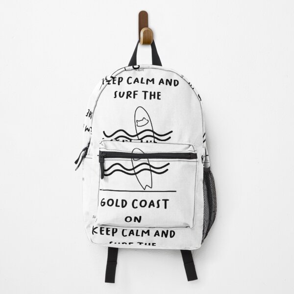 Item preview, "Keep Calm and Surf the Gold Coast On" | Surfboard Illustration with Ocean Waves designed and sold by RM-Journey.