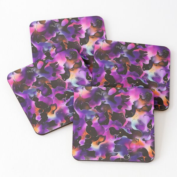 Item preview, Neon Purple Leaves Alcohol Ink Pattern designed and sold by HausKatz.
