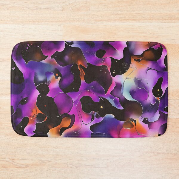 Item preview, Neon Purple Leaves Alcohol Ink Pattern designed and sold by HausKatz.