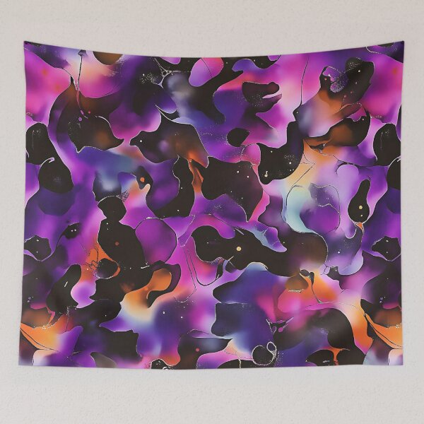 Item preview, Neon Purple Leaves Alcohol Ink Pattern designed and sold by HausKatz.