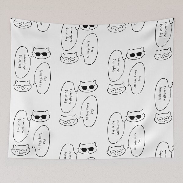 Item preview, Exploring Melbourne All Day, Every Day | Cute Cat Illustration designed and sold by RM-Journey.
