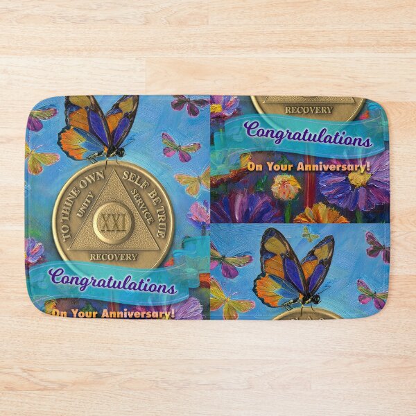 Item preview, 21 Year AA Anniversary Coin Congratulations Butterflies Flowers designed and sold by ApexDesigners.