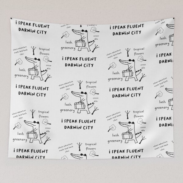 Item preview, I Speak Fluent Darwin City | Crocodile Illustration designed and sold by RM-Journey.