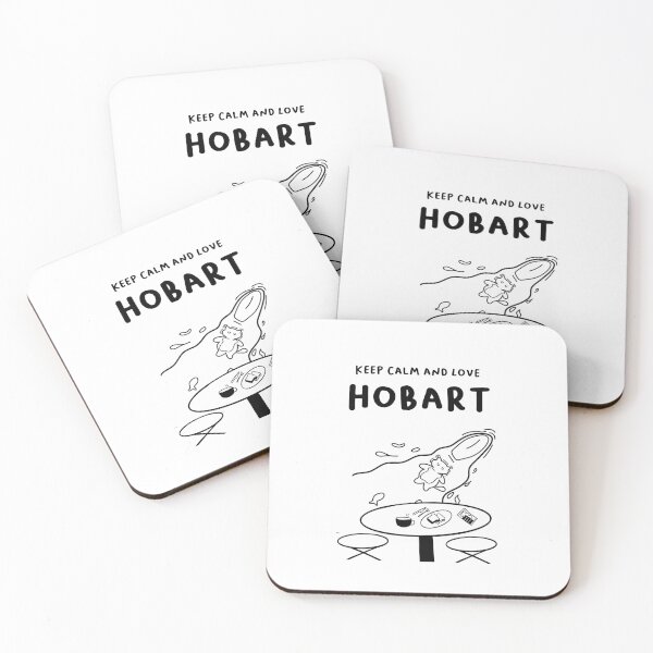 Item preview, Keep Calm and Love Hobart | Illustration of a Relaxing Cat and Café Table designed and sold by RM-Journey.