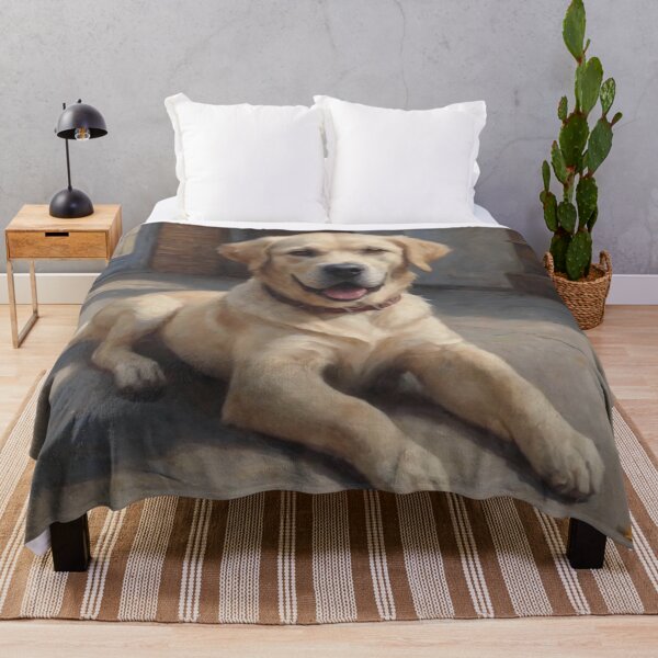 Item preview, Golden Labrador on Rustic Stone Patio - Realistic Oil Painting Style designed and sold by marvinismyname.