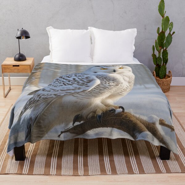 Item preview, snowy owl striking yellow eyes designed and sold by InezPhotography.