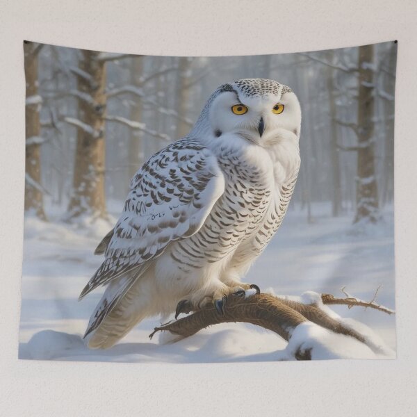 Item preview,  snowy owl striking yellow eyes designed and sold by InezPhotography.