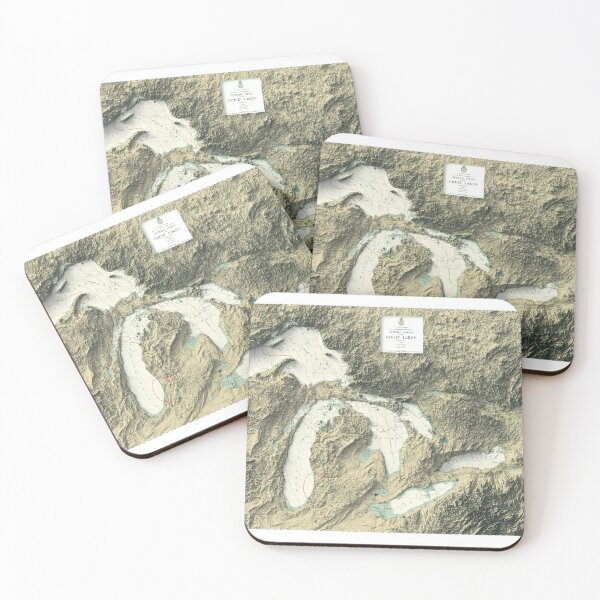 Item preview, 1955 Great Lakes, USA & Canada, Relief Map 3D digitally-rendered designed and sold by ThinkAboutMaps.