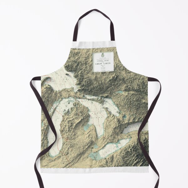 Item preview, 1955 Great Lakes, USA & Canada, Relief Map 3D digitally-rendered designed and sold by ThinkAboutMaps.