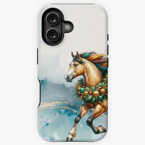 Aperçu de l'œuvre Cheval de Noël à l'aquarelle créée et vendue par LeosCloset.