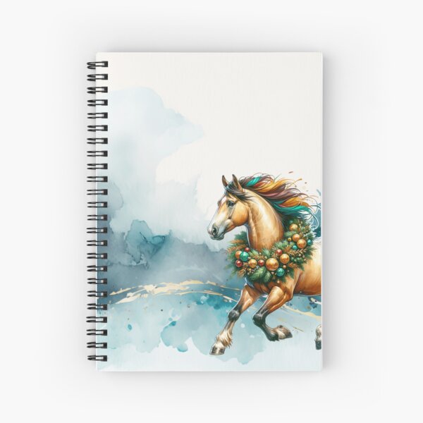 Aperçu de l'œuvre Cheval de Noël à l'aquarelle créée et vendue par LeosCloset.
