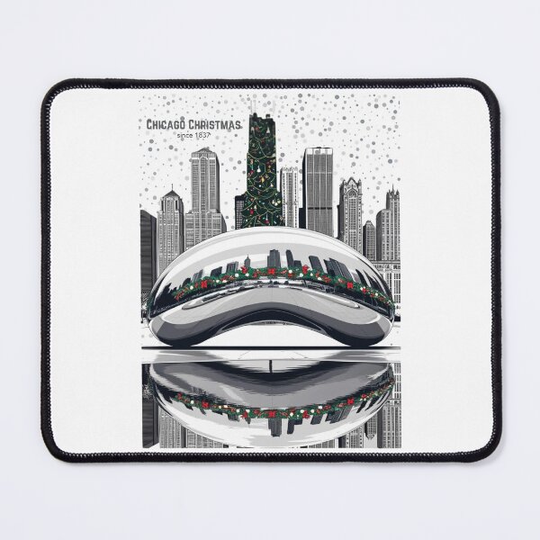 Item preview, "Chicago Christmas" – Festive Bean & Skyline Holiday Design designed and sold by TacoFunDesigns.