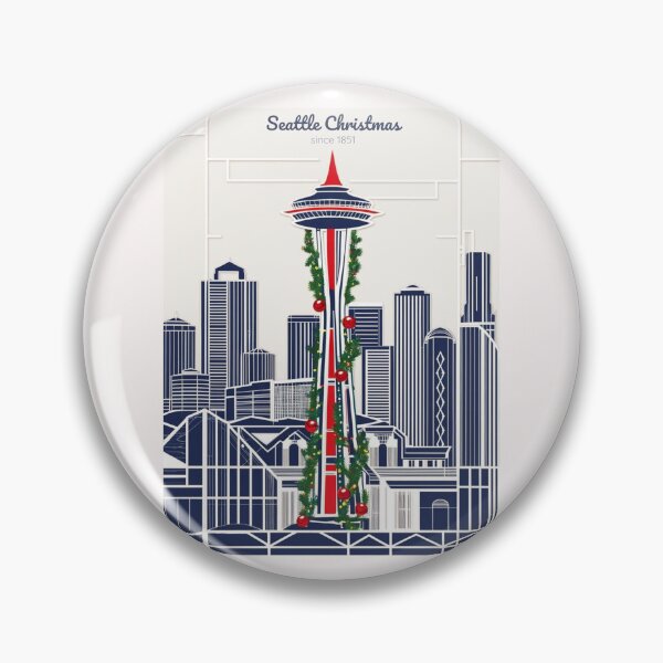 Item preview, "Seattle Christmas" – Festive Space Needle Holiday Design designed and sold by TacoFunDesigns.