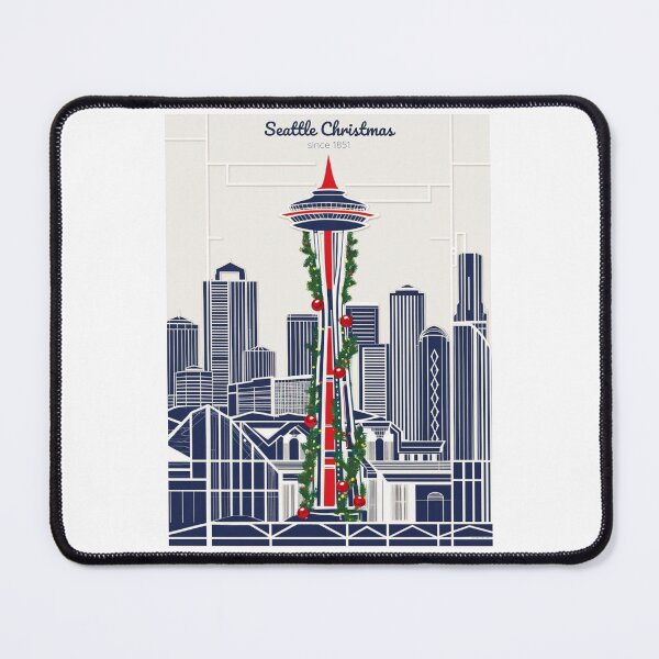 Item preview, "Seattle Christmas" – Festive Space Needle Holiday Design designed and sold by TacoFunDesigns.