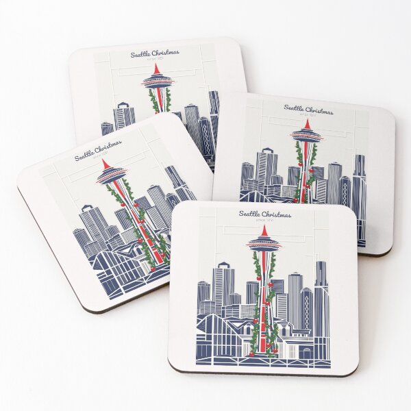 Item preview, "Seattle Christmas" – Festive Space Needle Holiday Design designed and sold by TacoFunDesigns.