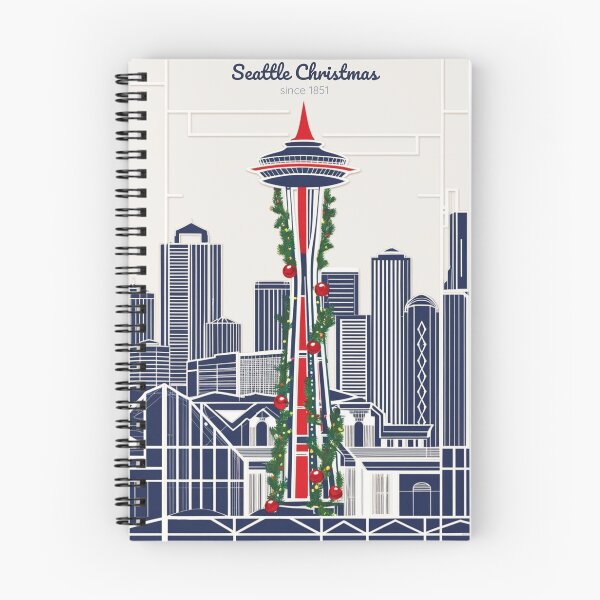 Item preview, "Seattle Christmas" – Festive Space Needle Holiday Design designed and sold by TacoFunDesigns.