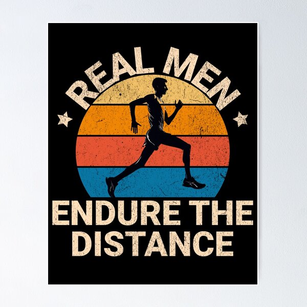 Item preview, Real Men Endure the Distance, Running T-shirt, Motivational Runner Tee, Unisex Short Sleeve Shirt designed and sold by tennsuicom.