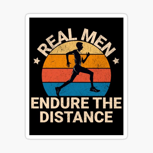 Item preview, Real Men Endure the Distance, Running T-shirt, Motivational Runner Tee, Unisex Short Sleeve Shirt designed and sold by tennsuicom.