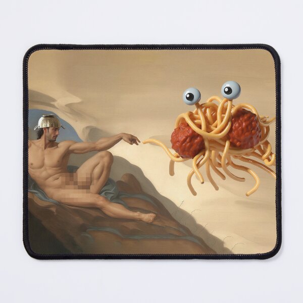 Item preview, The Creation of Adam by His Noodly Appendage designed and sold by Beyond-Stickers.