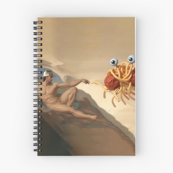 Item preview, The Creation of Adam by His Noodly Appendage designed and sold by Beyond-Stickers.