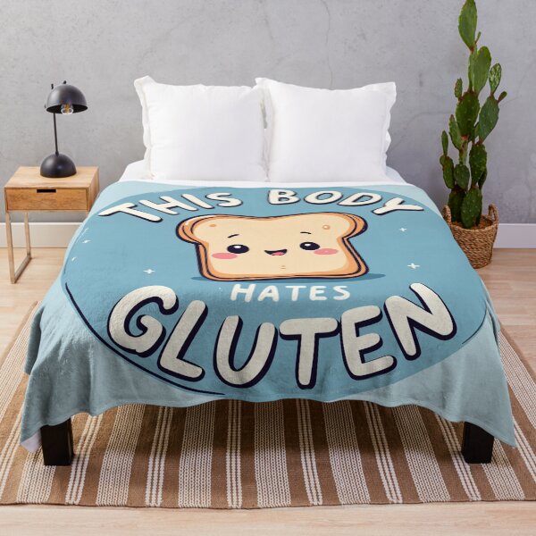 Item preview, This Body Hates Gluten - Cute Bread Character designed and sold by urbsrepublic.