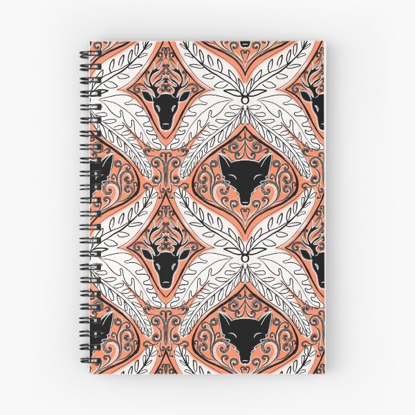 Item preview, modern woodland fox and stag ogee print designed and sold by beesocks.