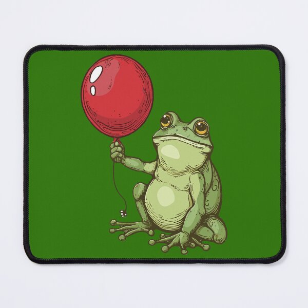 Item preview, Playful Cute Frog with a Red Balloon designed and sold by MasartDesigns.