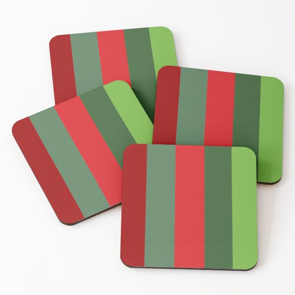 Aperçu de l'œuvre Rayures verticales audacieuses Couleurs de Noël Rouge et vert riches créée et vendue par taiche.