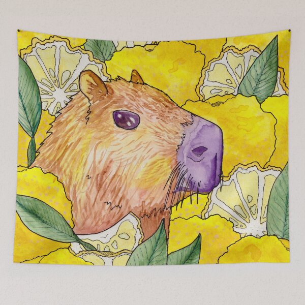 Item preview, capybara in yuzu bath designed and sold by Rachel Patterson.