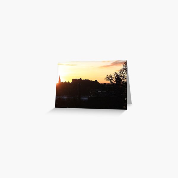 Vista previa del artículo con la obra «Silueta del castillo de Edimburgo al atardecer en invierno», diseñado y vendido por smh2.