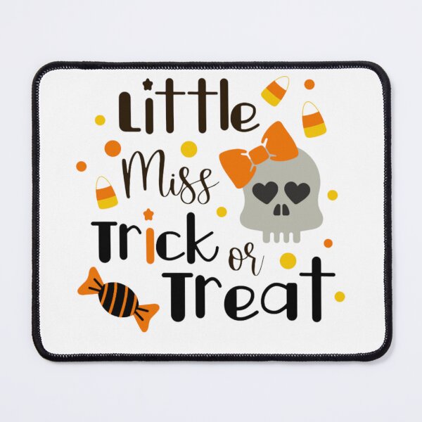 Item preview, Little Miss Trick or Treat - fun lettering for halloween with skull and candy. Vector illustration stock illustration designed and sold by anatim33.